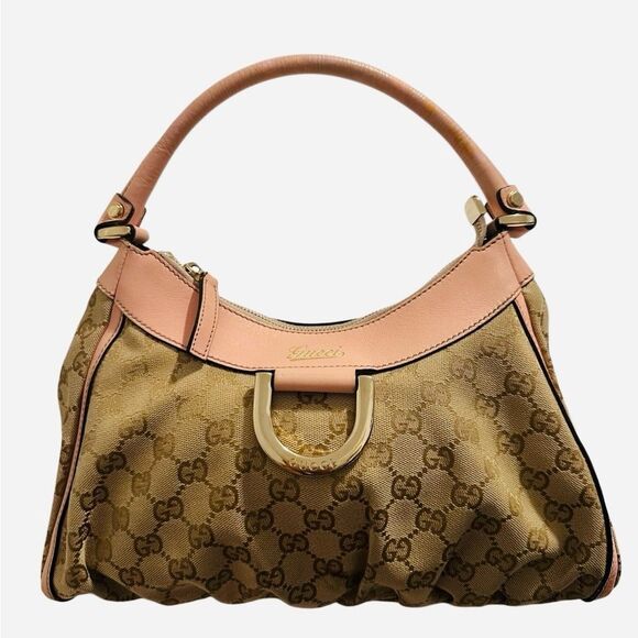 Gucci Pink and Tan Shoulder Bag with Gold Hardware - Picture 4 of 16